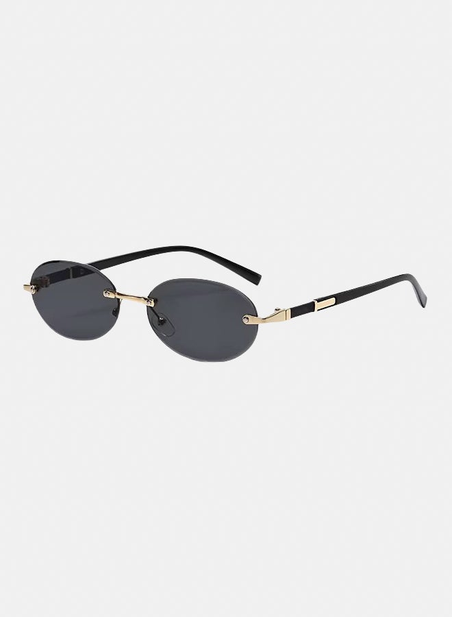korico Vira Black Rimless Oval Sunglasses - Image 1